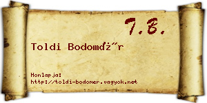 Toldi Bodomér névjegykártya